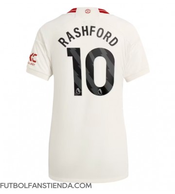 Manchester United Marcus Rashford #10 Tercera Equipación Mujer 2023-24 Manga Corta